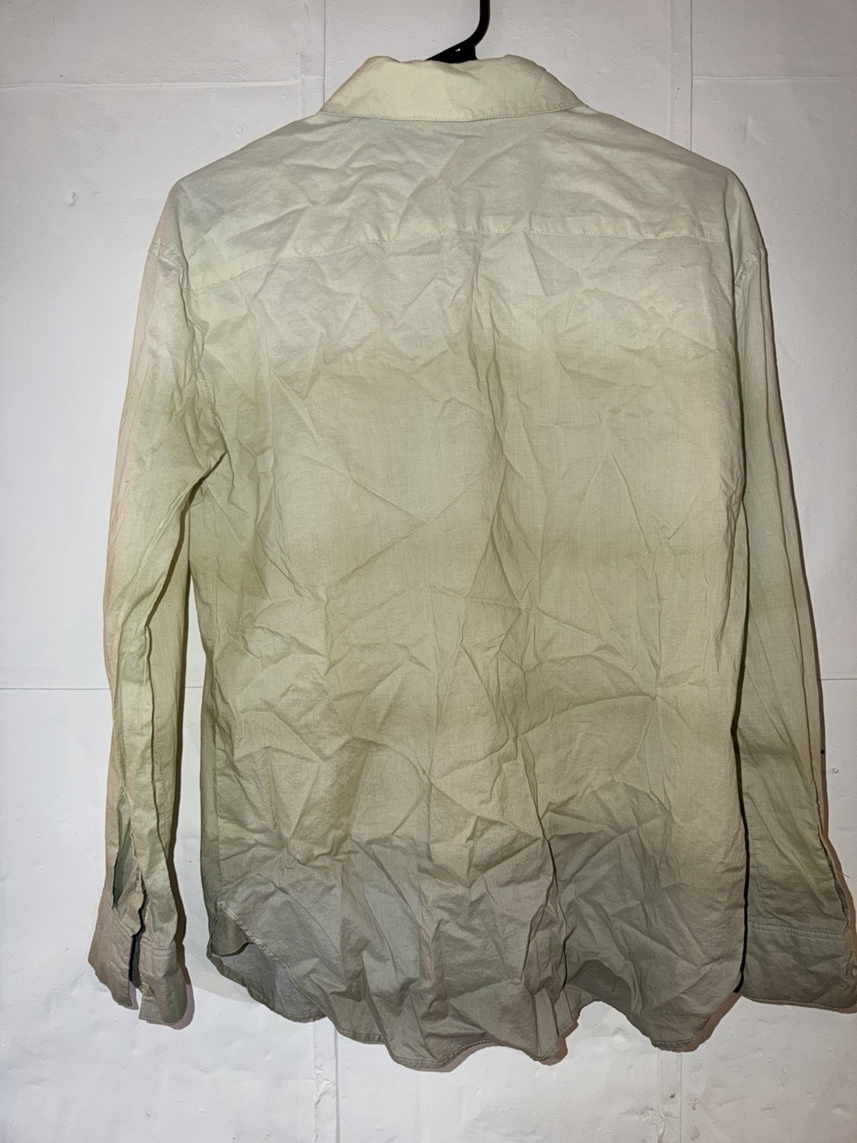 Westbound Women’s Sage Green Ombré Dip-Dye Pullover Button-Up Blouse – Size S