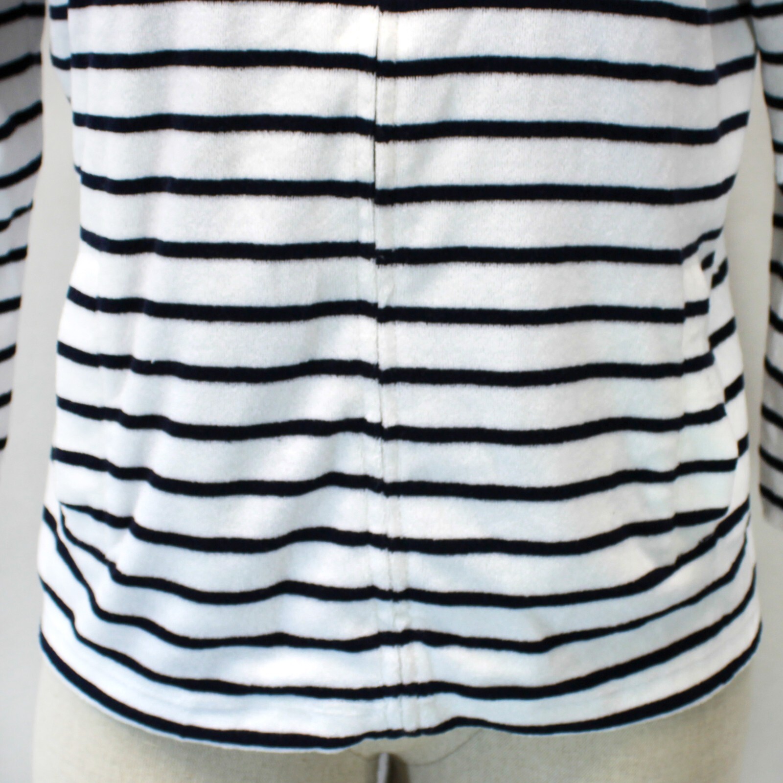 Talbots Plus Striped Zip Front Terry Hoodie Jacket Cardigan 1X