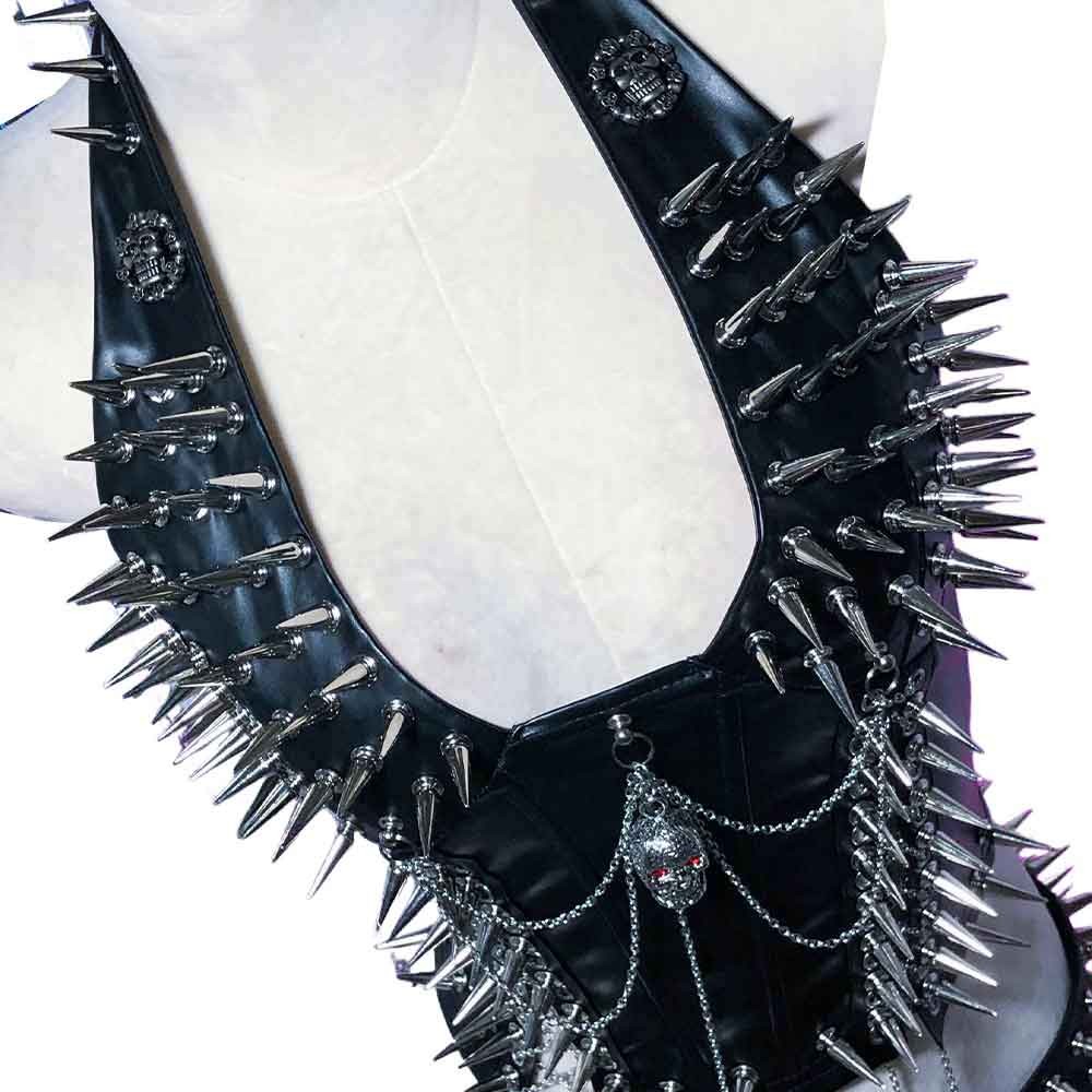 Goth Tops Spiked Gothic Tank Y2K Emo Clothing Punk Rock Clothes Vkei Grunge Q2