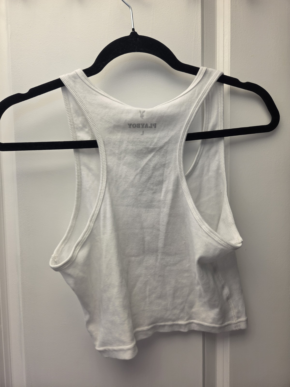 NWT Playboy Tank Top Women Bunny AOP Cropped Scoop Neck Bunnies Have More Fun