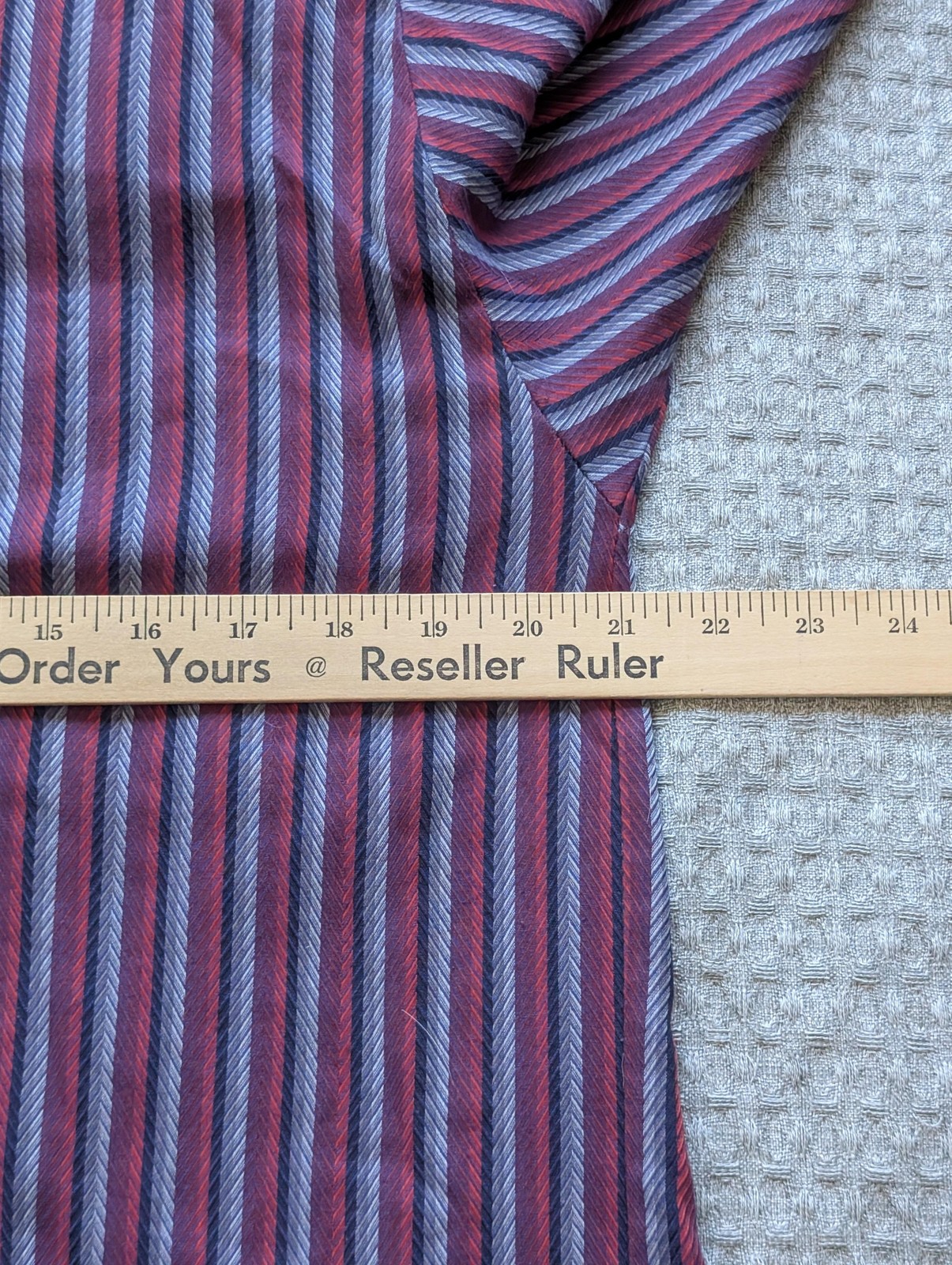 Vintage Shirt Womens 12 Red Stripe Tunic Dolman Pocket Epaulette Made UK 80s 90s