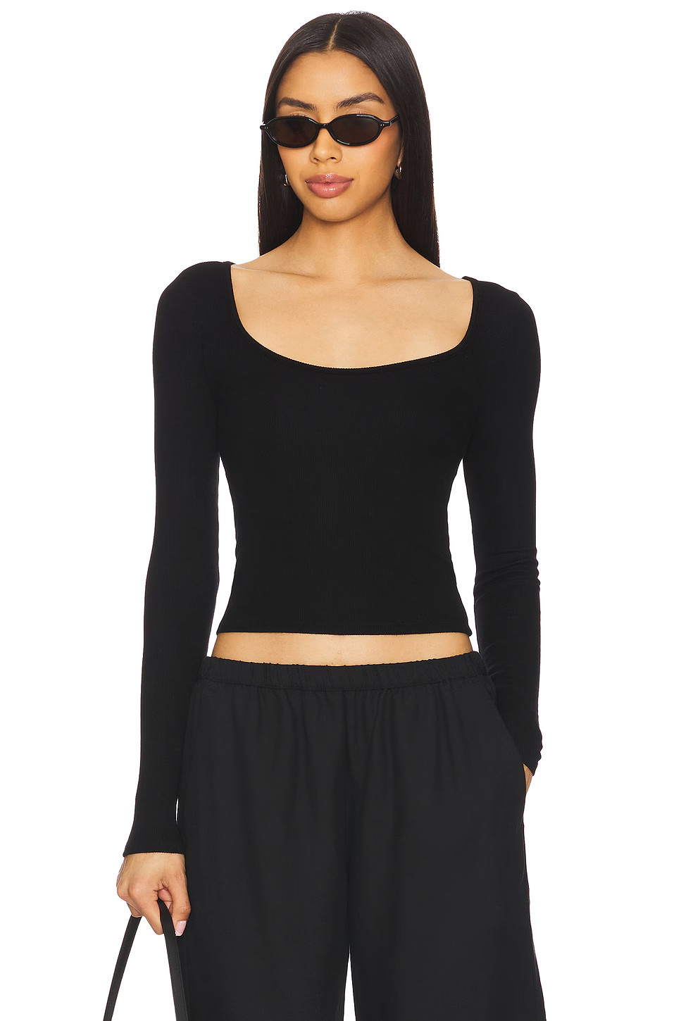 ENZA COSTA Silk Knit Ballet Top Blue M $145 E1 295