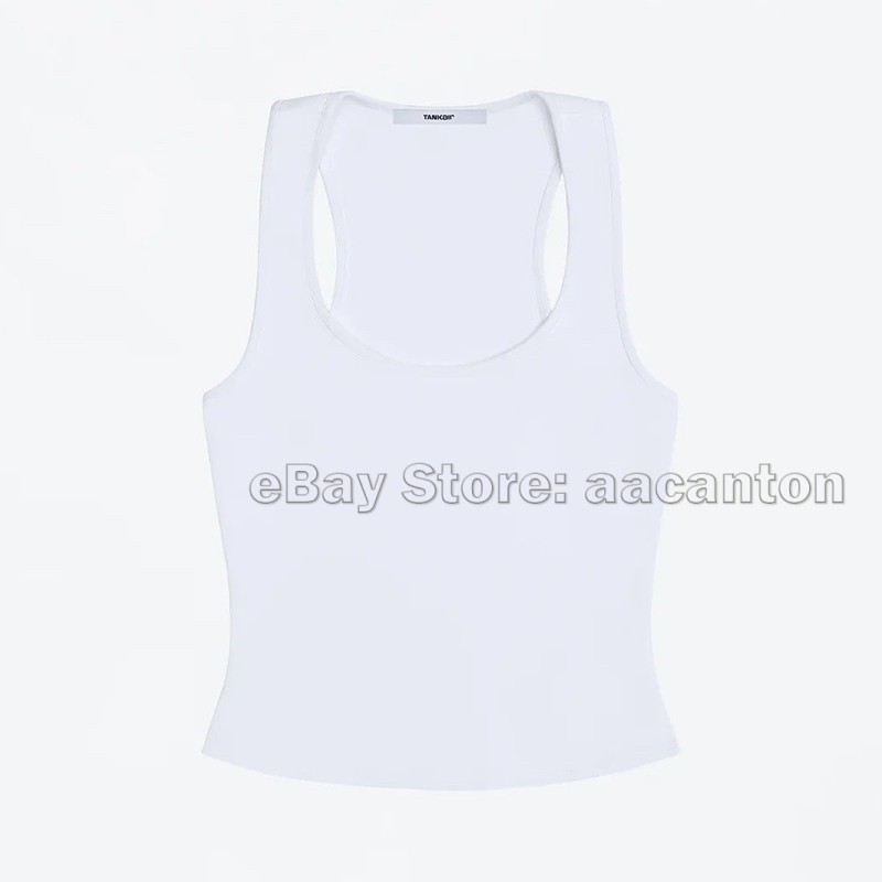 Tank Air Studio Tank Tops Solid Color Wide Shoulder Strap Vests Racerback Top