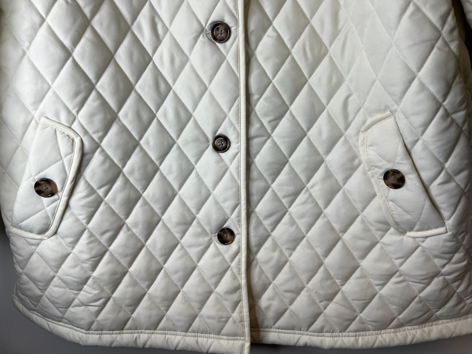 NWOT Blair Women’s XL Off White Jacket Coat Button Pockets Quilted Lined