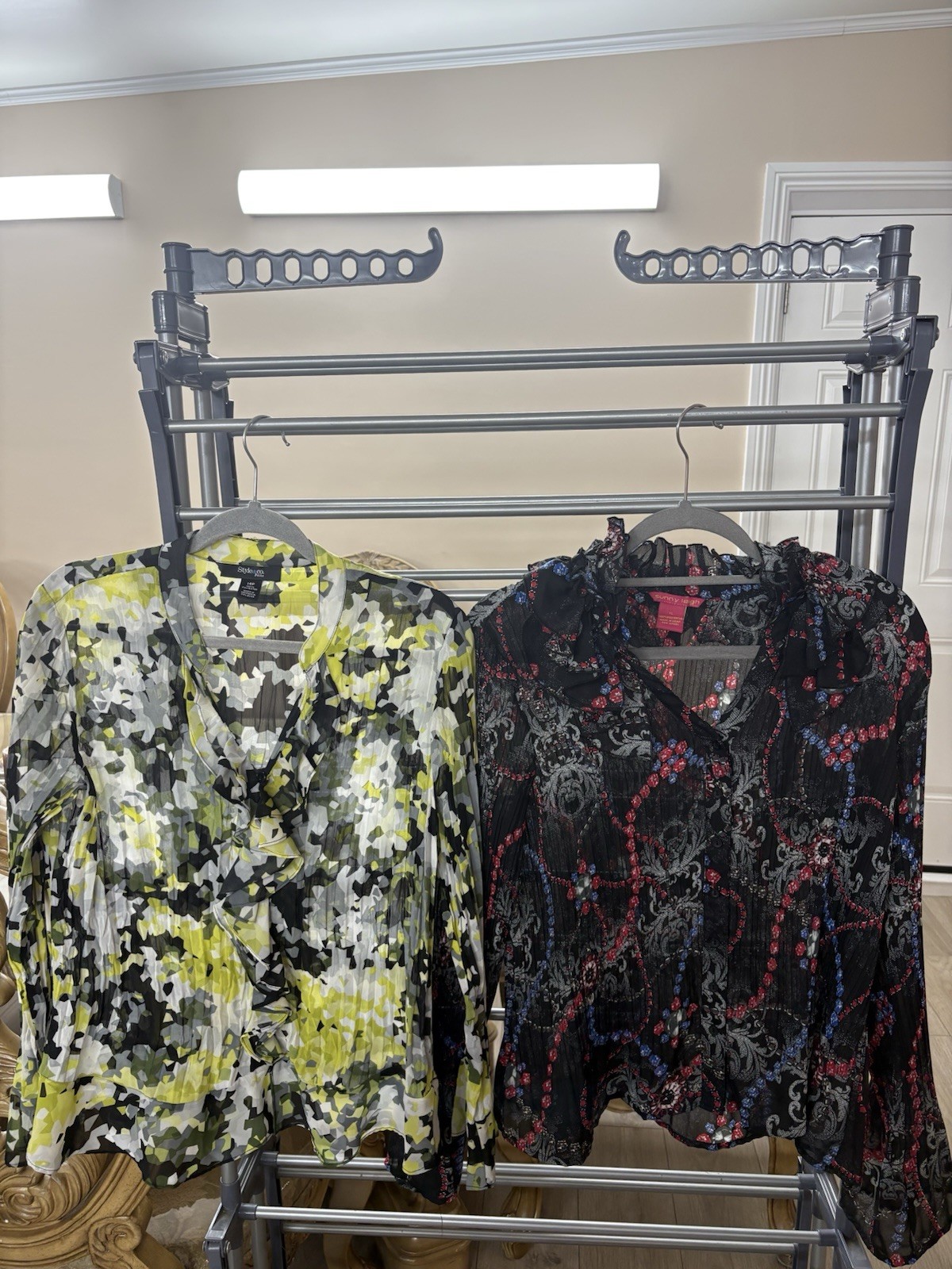 2Piece Women Dress Blouse Bundle XL/14P SunnyLeigh & StyleCo Ruffle Chiffon Tops