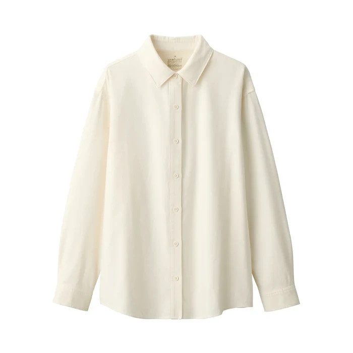 Muji Women’s Flannel Shirt, Women’s Flannel Regular Collar Long Sleeve Shirt, S