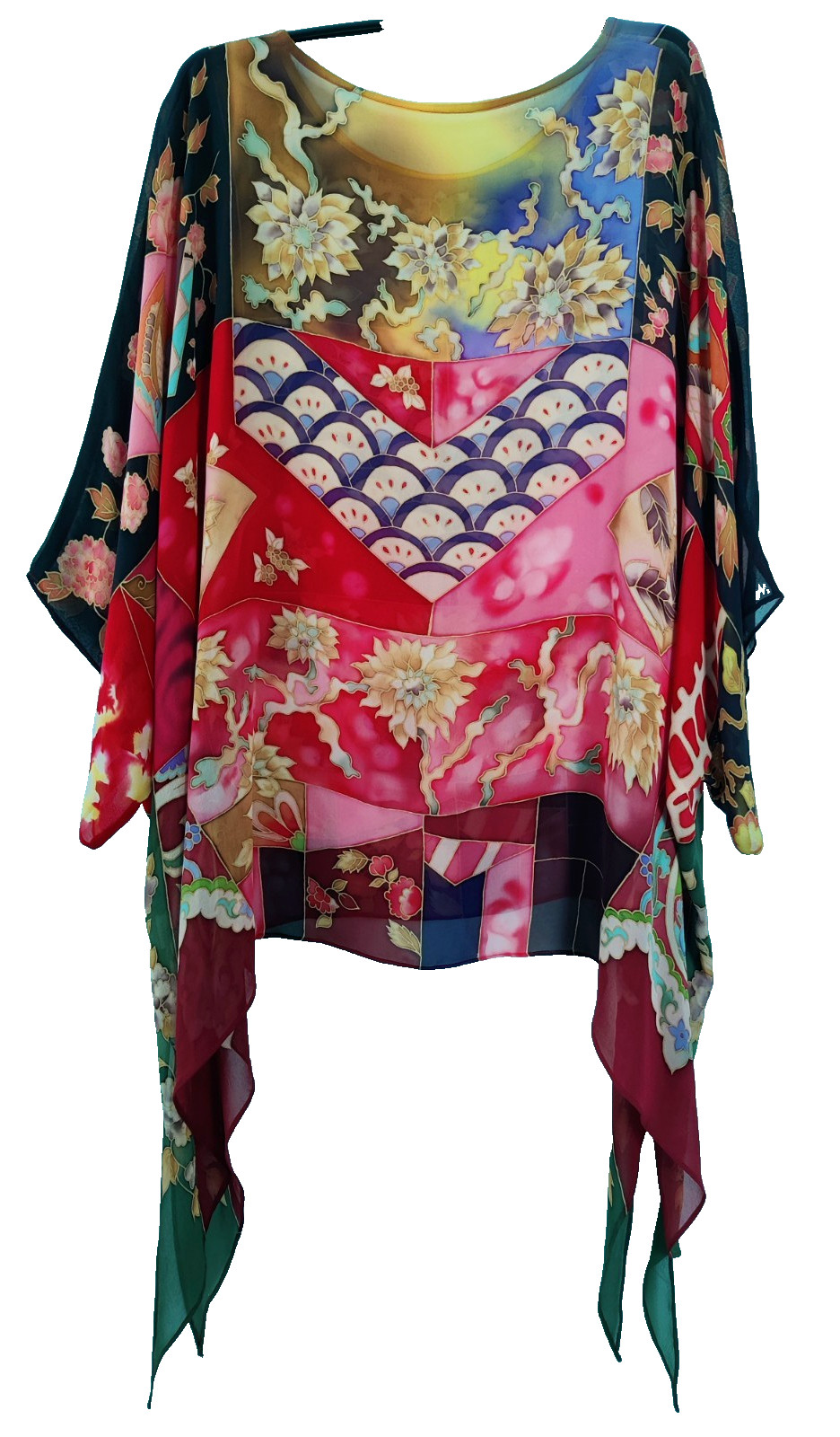 Champagne Collection All the Glitters One Size SILK Blouse Top Cover Up S M L XL