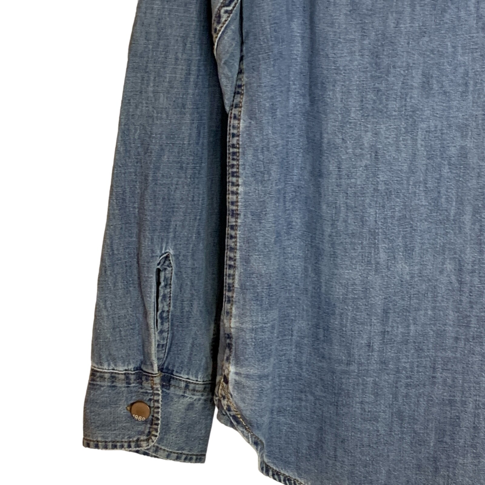 Gap 1969 Denim Long Sleeve Women’s Shirt SMALL Blue Button Up Western Cotton