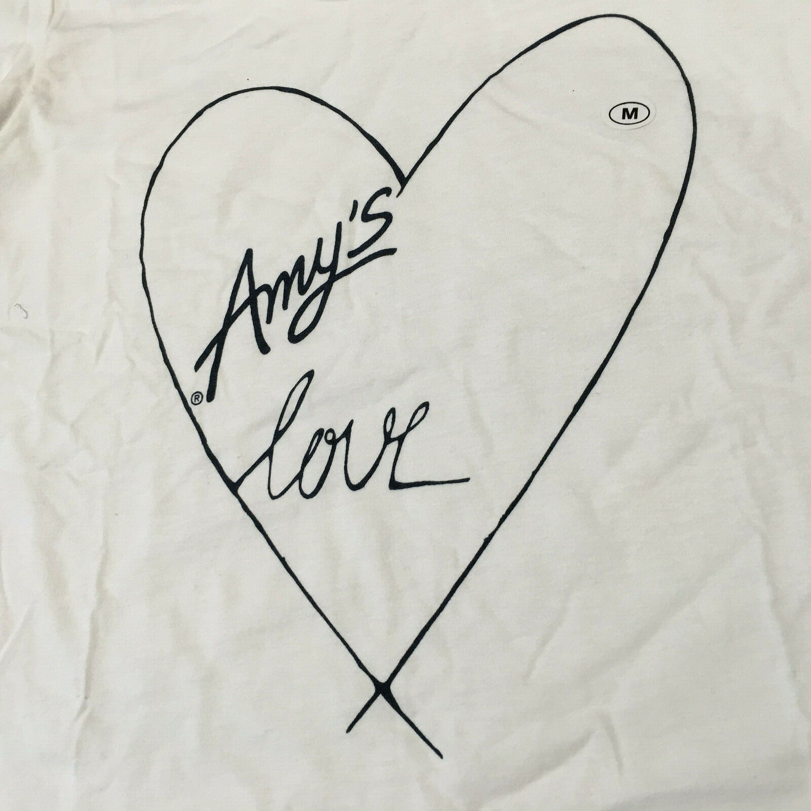 People Tree AMY’S LOVE Fair Food+Fair Fashion Organic Foodie White Tshirt Sz M