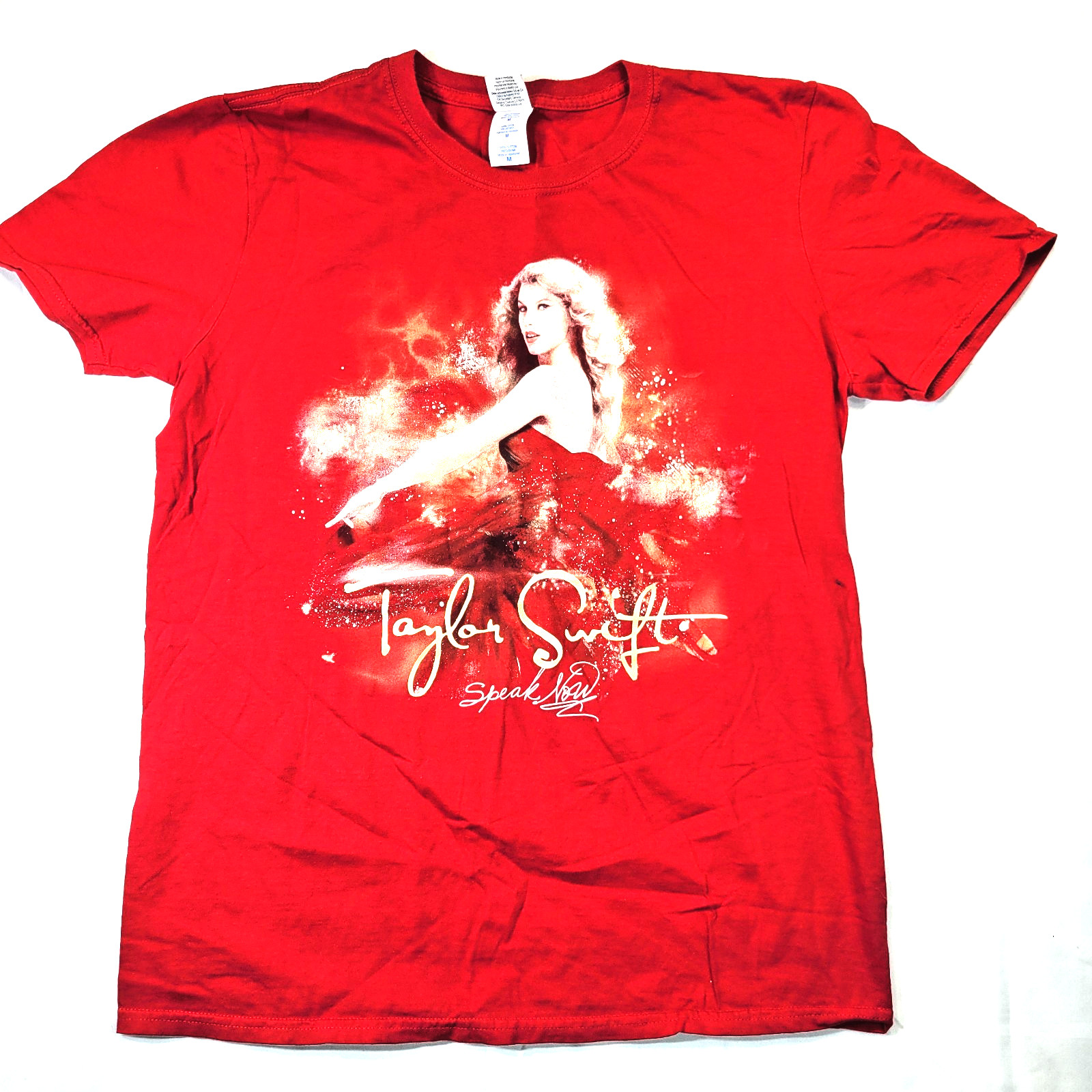 RED TAYLOR SWIFT 2011 Speak Now Concert Tour T-shirt Double Sided – MEDIUM