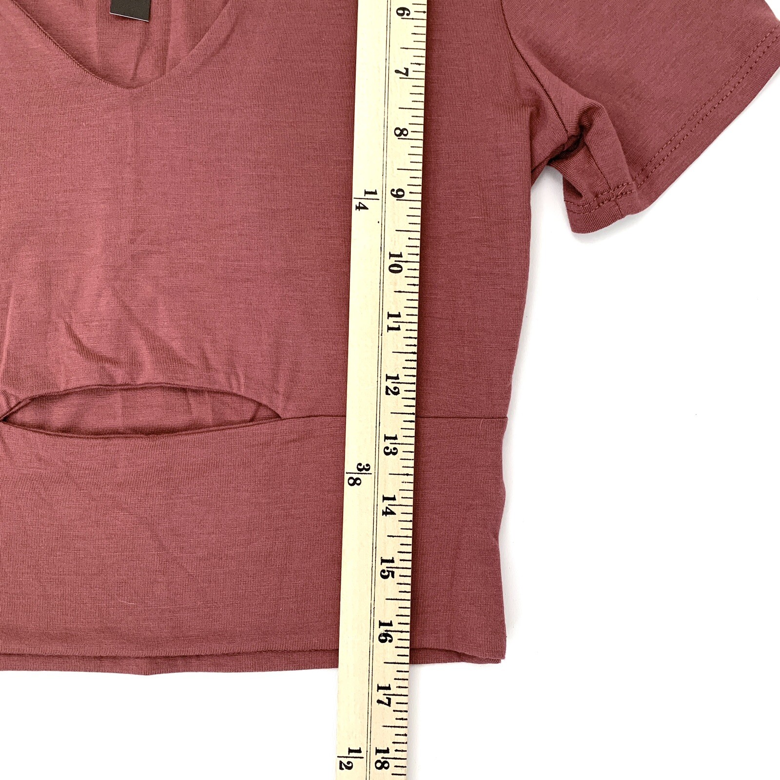 NWT Wasabi + Mint size M Crop Top Dark Pink Front Cutout Soft Blended Fabric