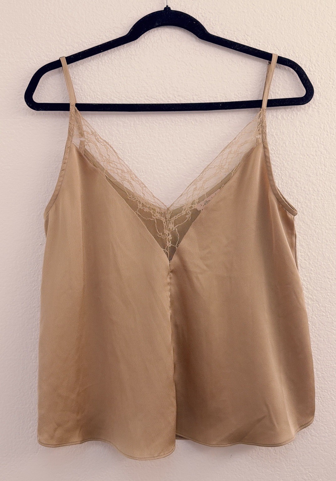 G Y2k Womens Gold Lace Trim Babydoll Fairy Grunge Coquette Cami Tank Top Sz S