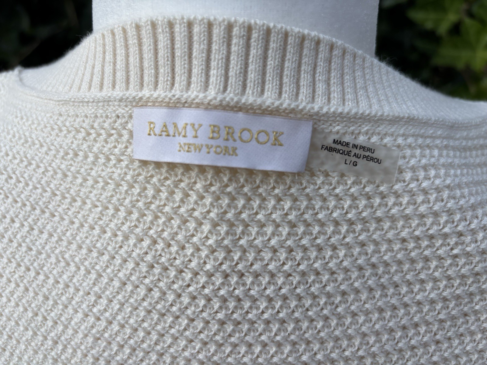 EXQUISITE RAMY BROOK NEW YORK SWEATER TANK IVORY Sz LG WITH FRINGE LUXURY NWT
