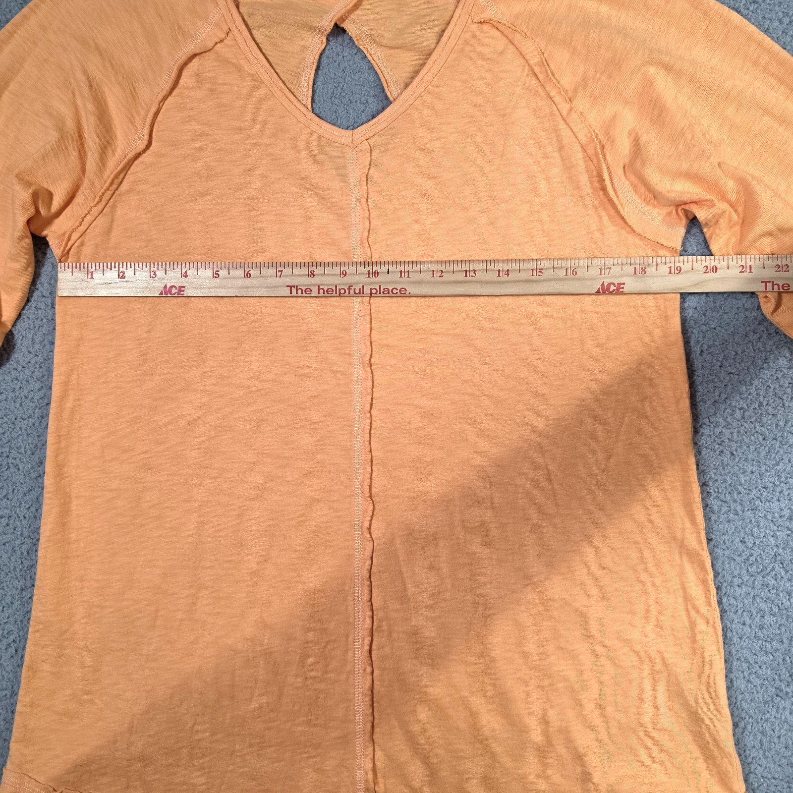 Soft Surroundings 100% Pima Cotton Tunic Top Womens Medium Orange Keyhole Back