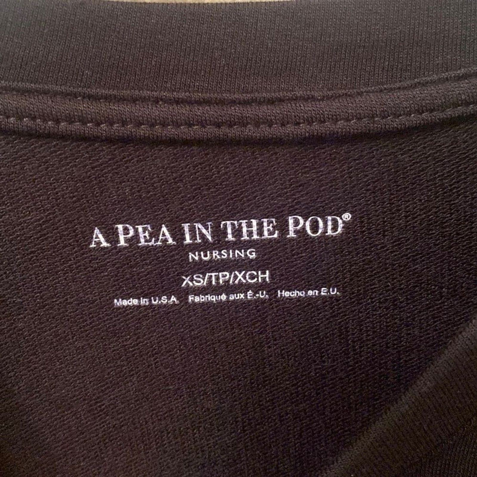 A Pea In The Pod Nursing Top Pullover Crew Neck Black Size XS