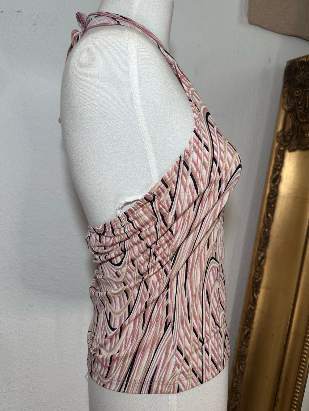 It Girl Y2K Vintage 00’s 90’s Pink Retro Halter Tank Top Size Medium Made in USA