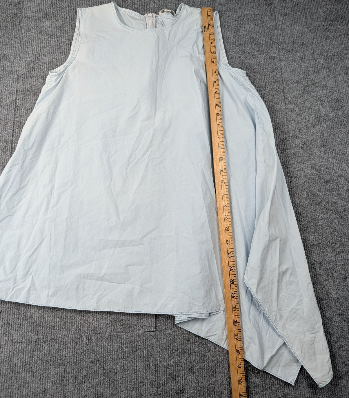 COS Asymmetric Tunic Top Womens 4 Blue Cotton Poplin Lagenlook Quiet Luxury