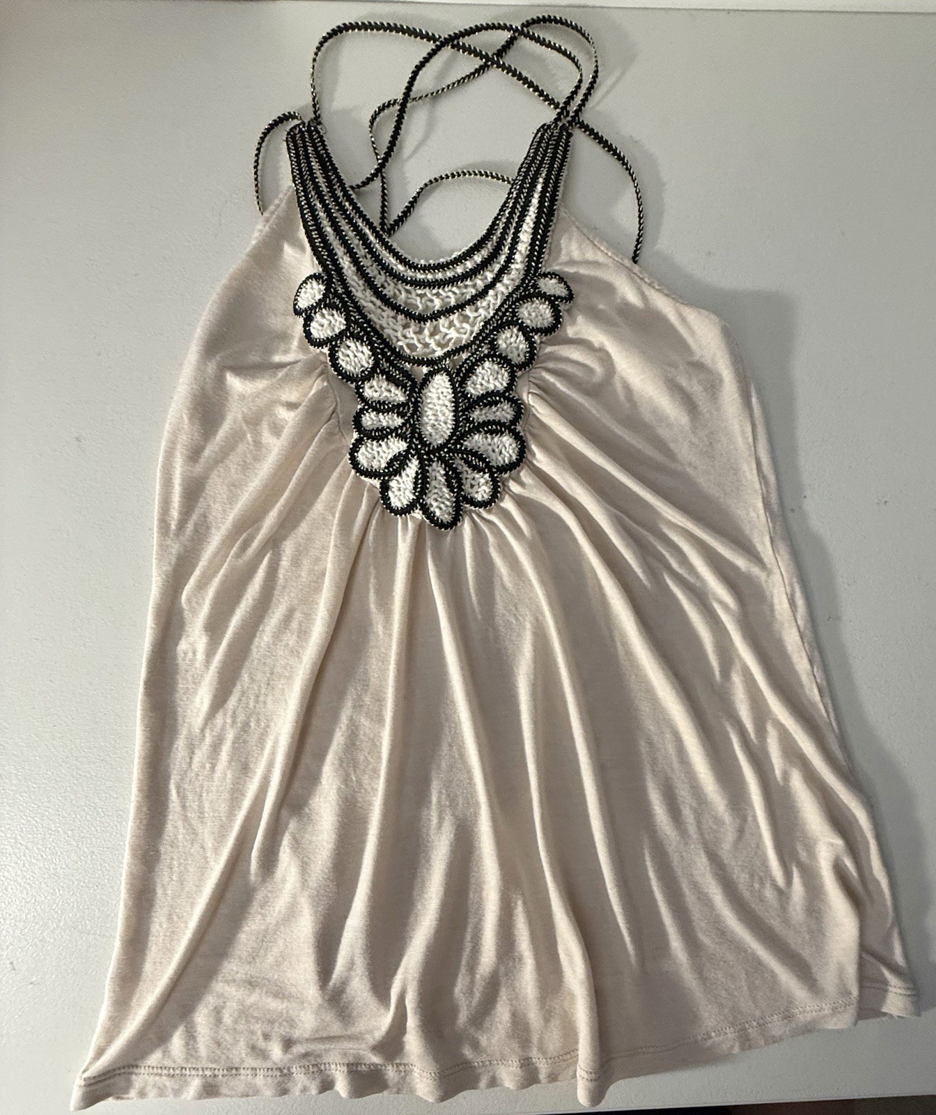 Vintage Wet Seal Y2K Strappy Knit Camisole Lace Trim Tank Top Small Multi Strap