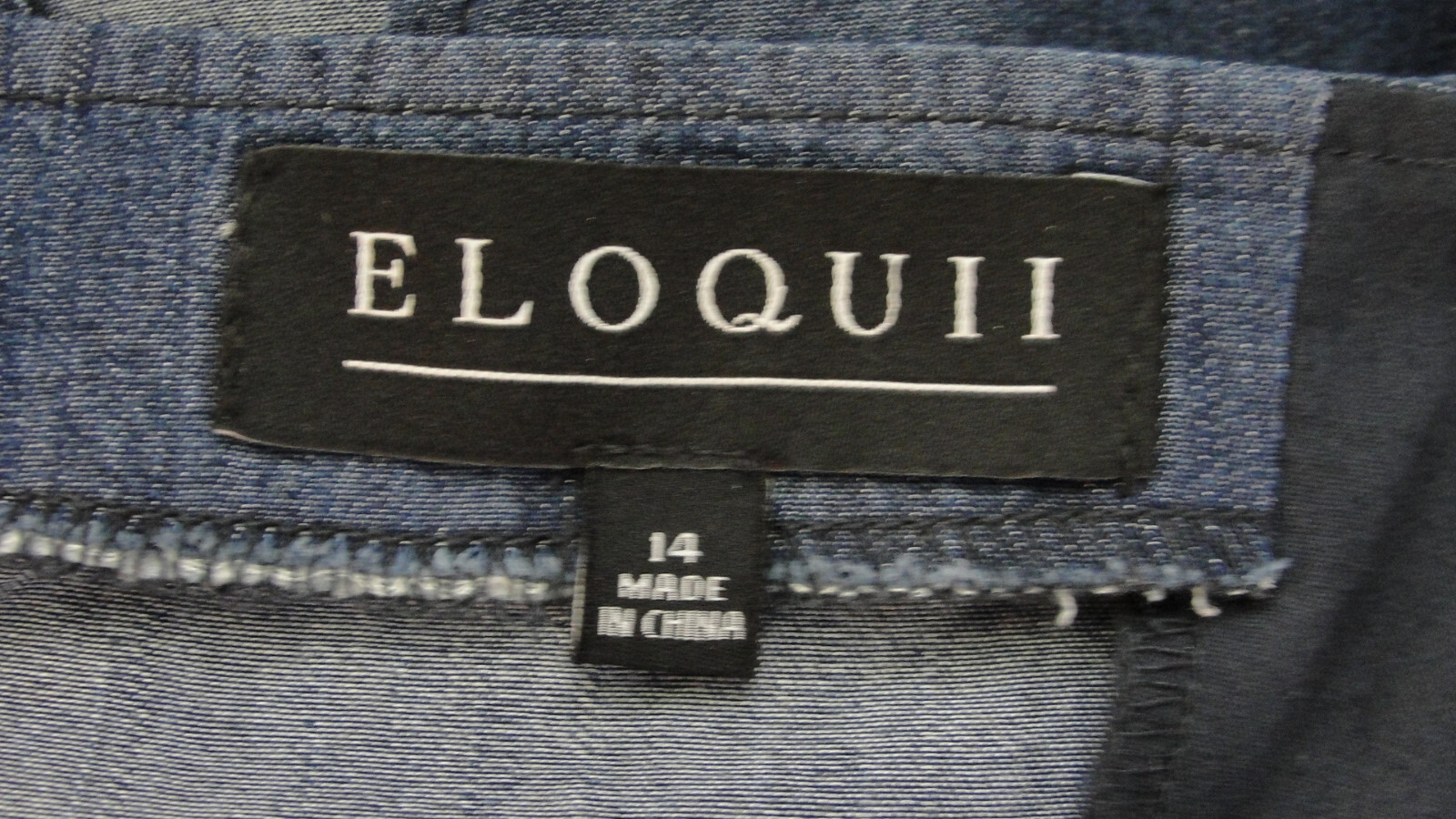 NWT Eloquii Pom Fringe Open Back Sleeveless Top Tencel Blend Blue Scallop Hem 14