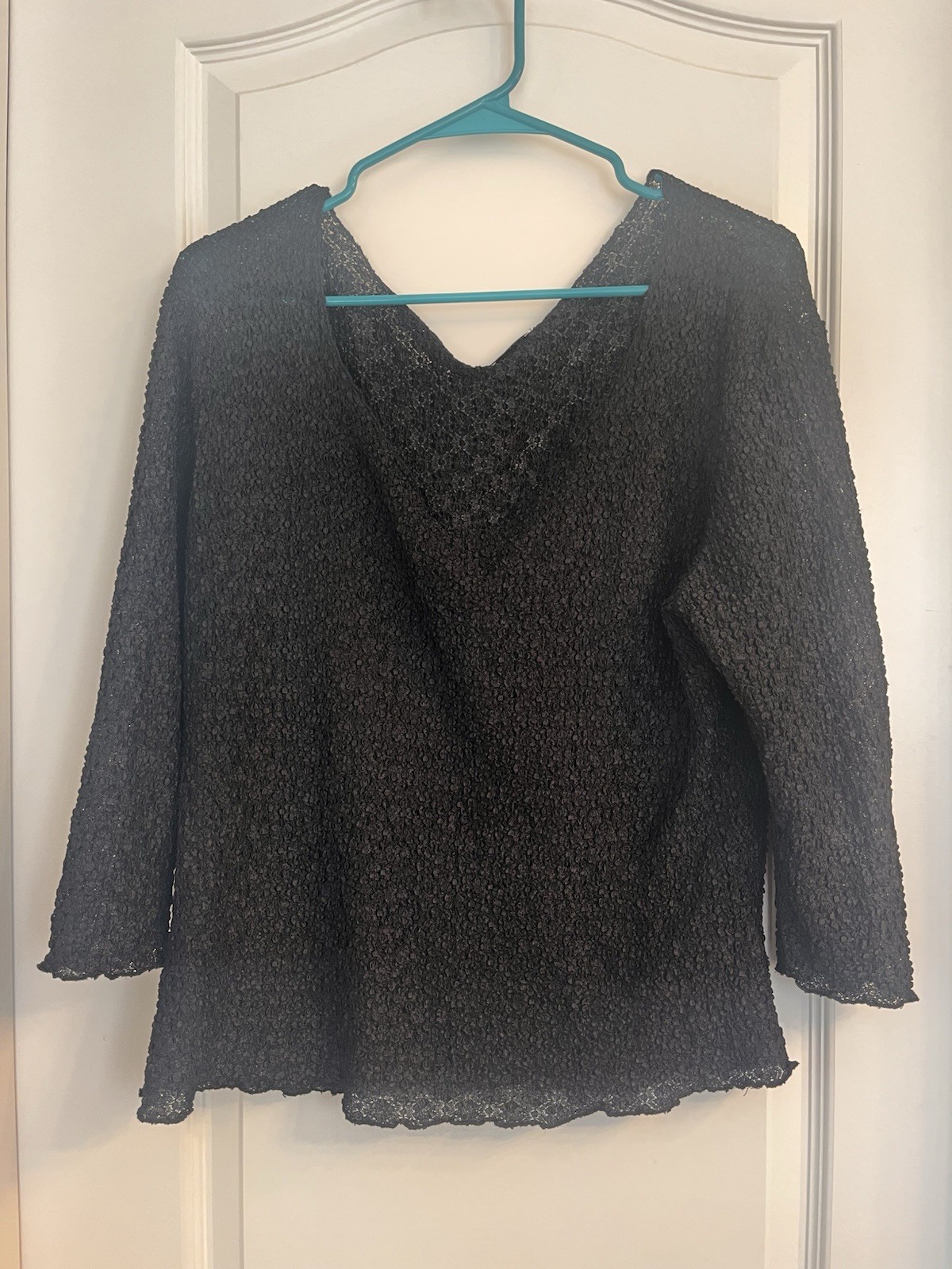 VTG Jonden by Linda Leal lace overlay top black 90’s Size L Made In USA Y2K
