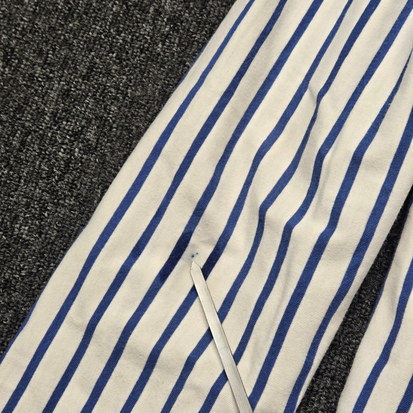 Moyabo Tunic Shirt Womens Large White Blue Stripe Half Zip 3 4 Roll Tab Sleeve