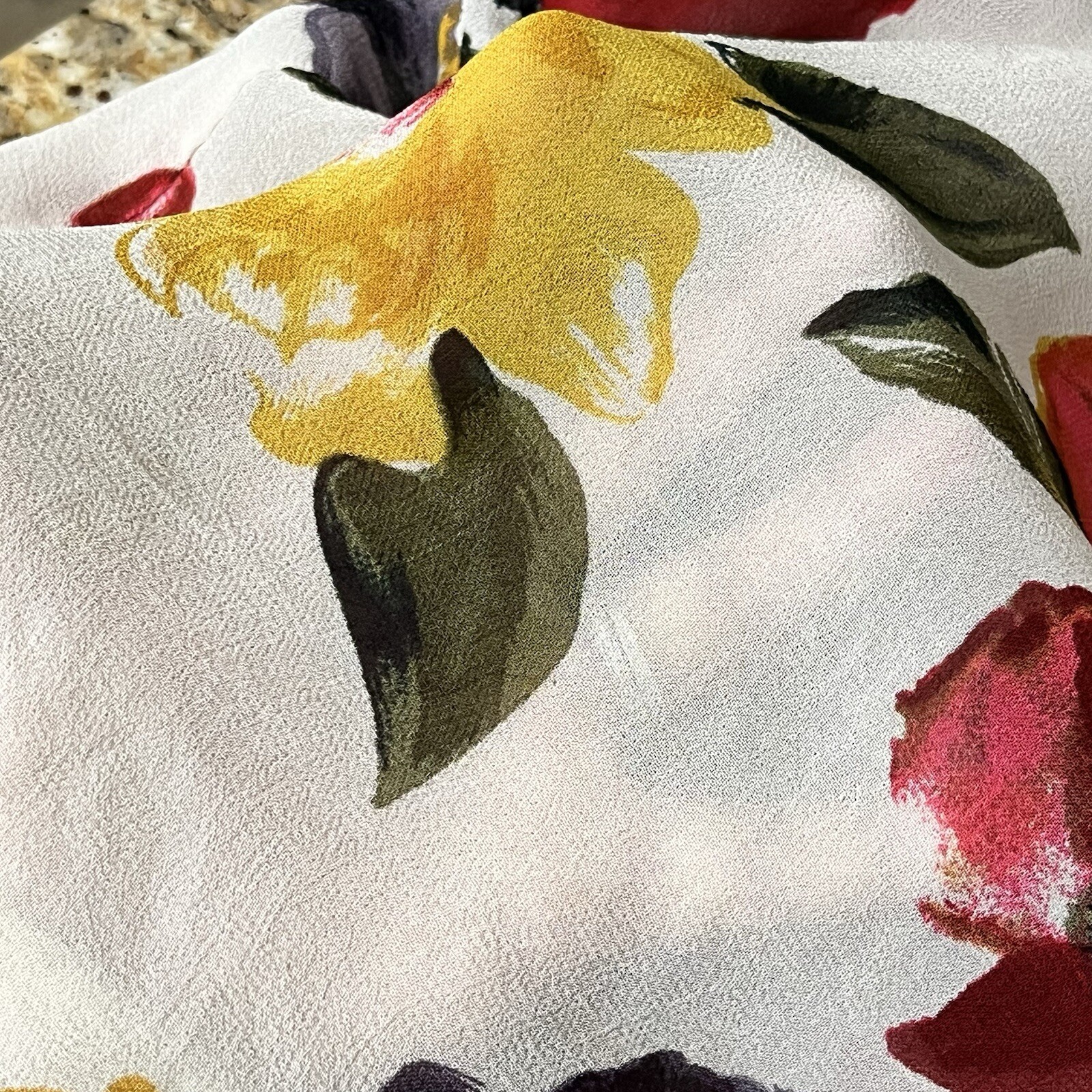 Sunstreak by Newport News 90s Vintage Floral Sheer Tunic Blouse M | Boho Retro