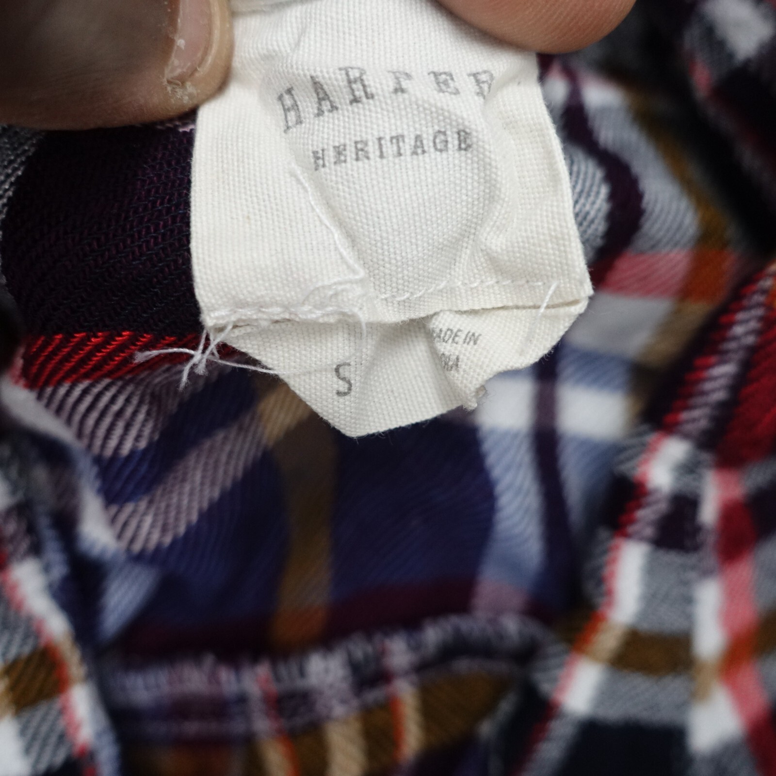 Harper Shirt Women’s Small Multicolor Plaid 100% Rayon Button Up Long Sleeve