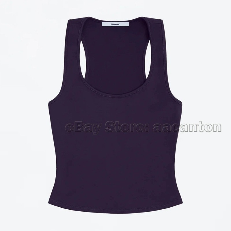 Tank Air Studio Tank Tops Solid Color Wide Shoulder Strap Vests Racerback Top