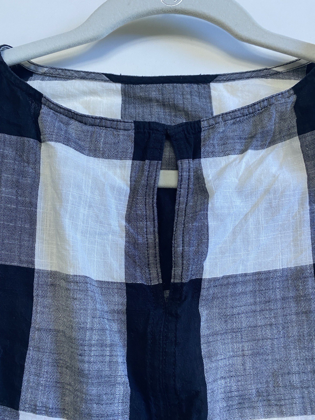 Jigsaw M 100% Cotton Blouse Large Check Summer Top Gingham