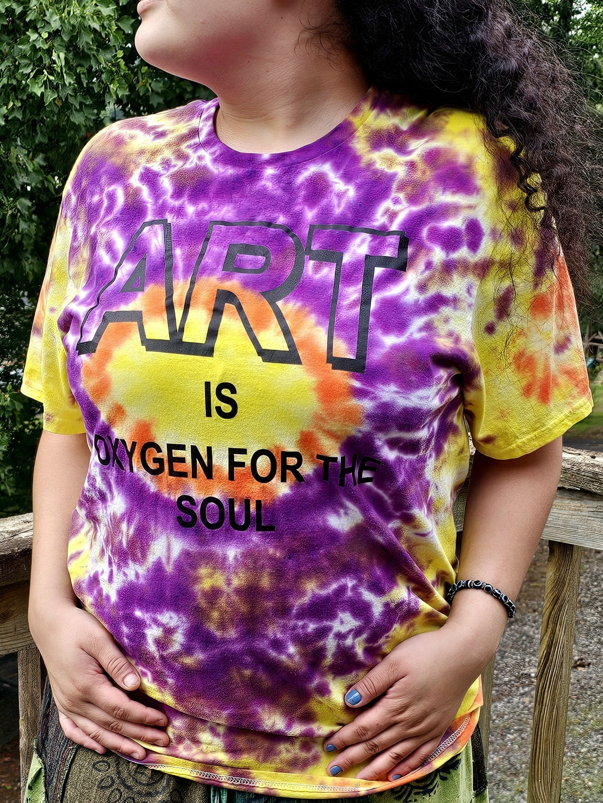 Handmade Tie Dye Adult T-Shirt Size Large Multicolor Artist Tee NEW Port&Co