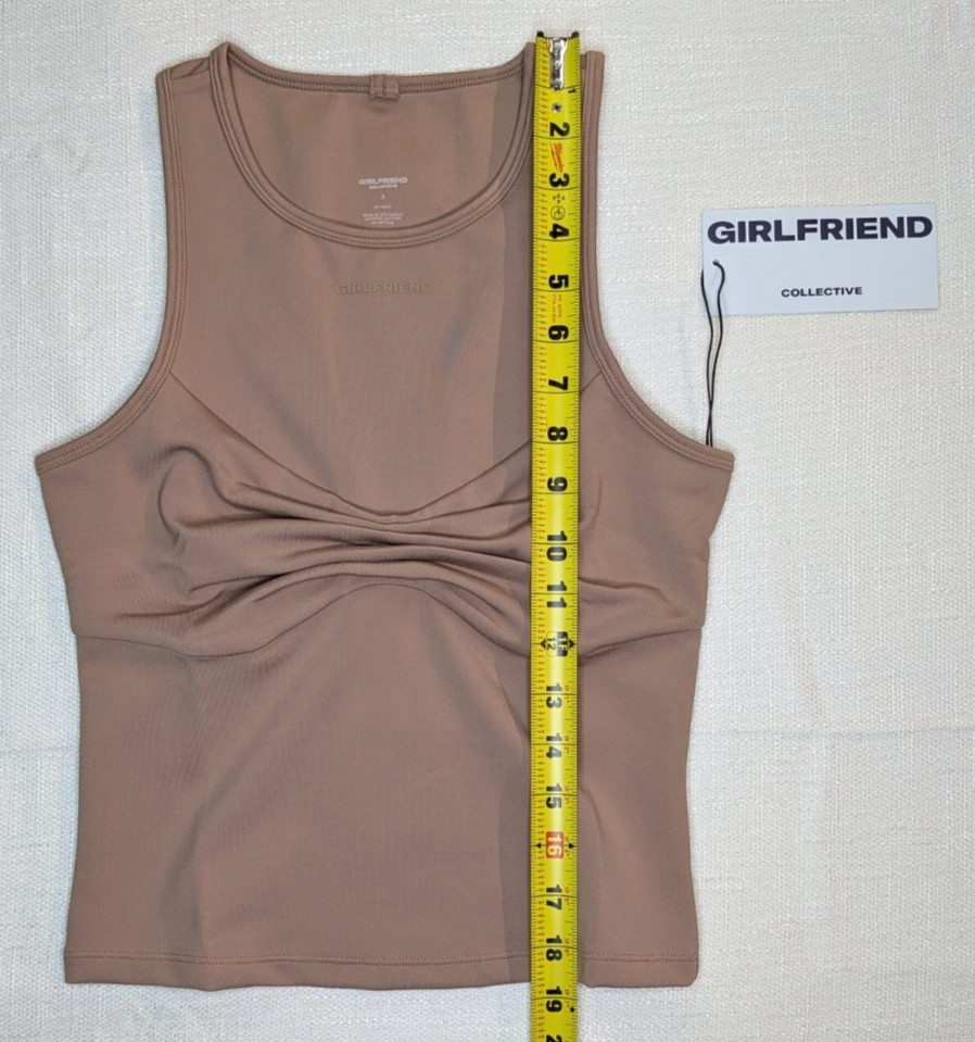 Girlfriend Collective Canyon Twist Tank Top Womens S Brown Ribbed NWT