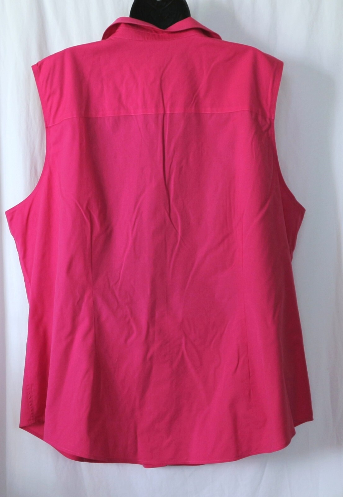 TALBOTS WOMAN Slvlss Rose No Iron VNck Blse 56 In Chest 29 In Long Sz 24W EXC