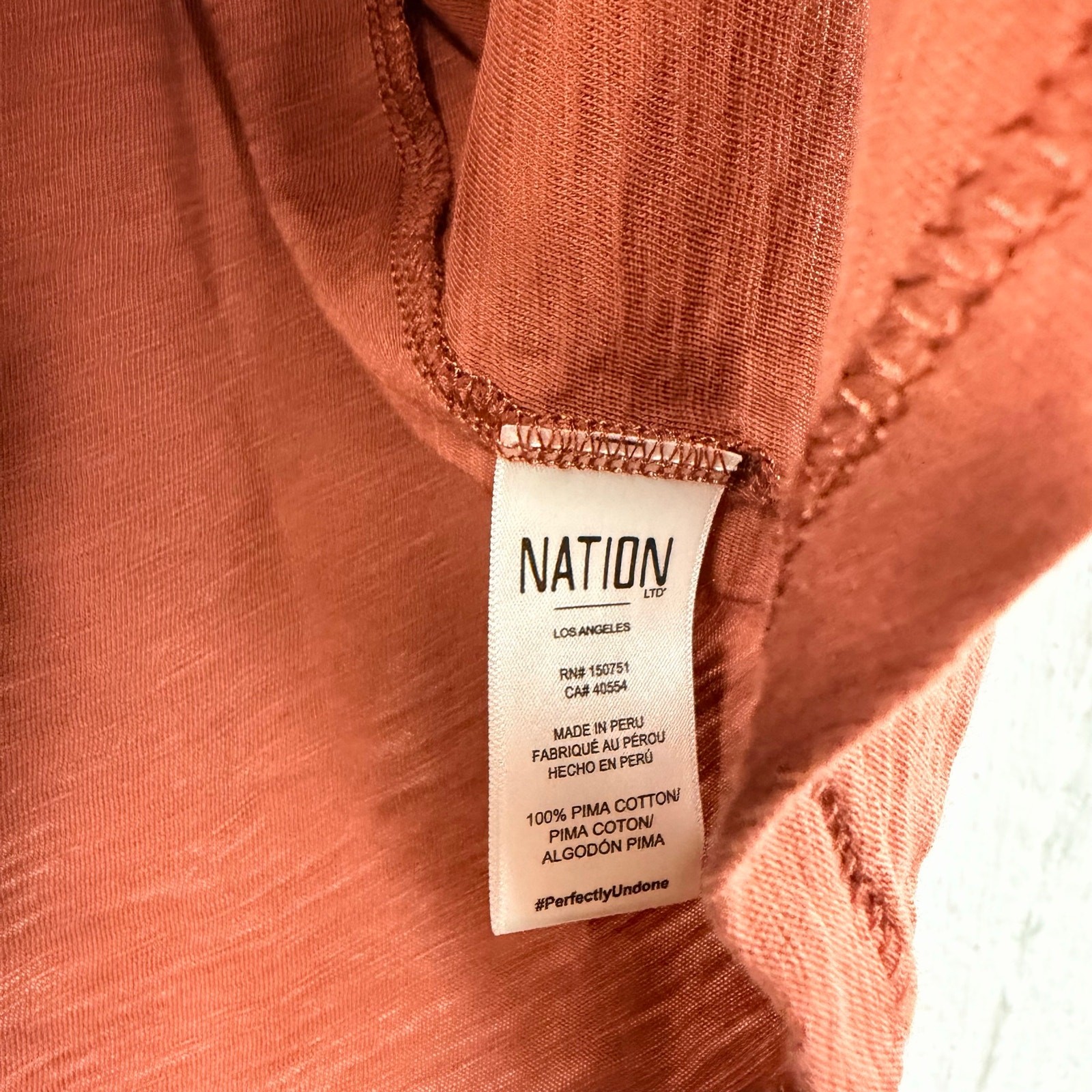 Nation LTD Los Angeles Puff Sleeve Top XL Peru Cotton Brown