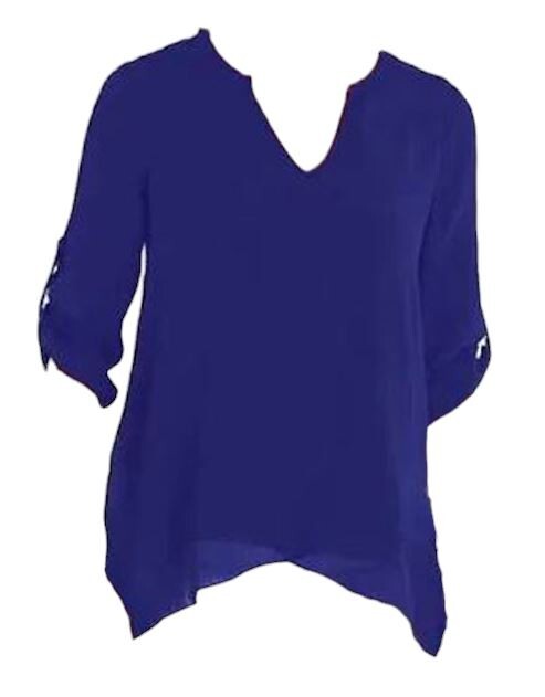 Fever Women’s Rolled Tab Blouse Cobalt – NEW!