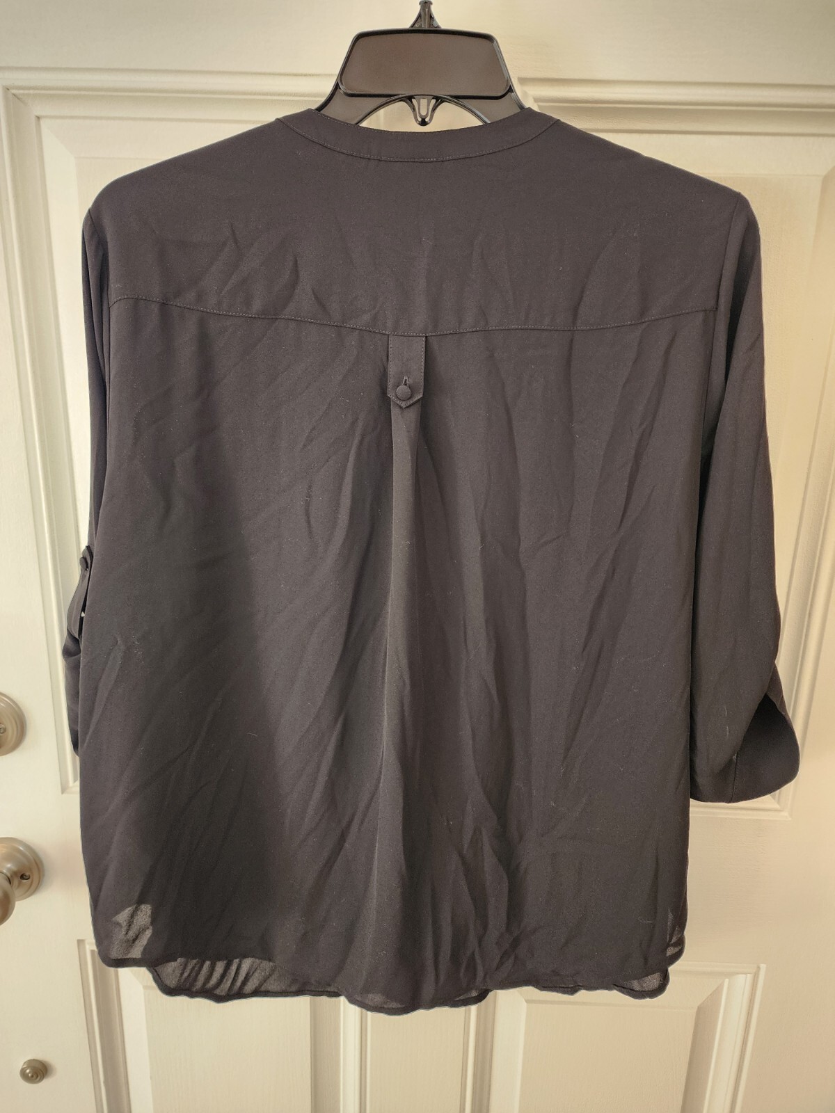 TORRID HARPER Black Split Round Neck 3/4 Roll Tab Sleeve Top Sz 2 2X 18-20