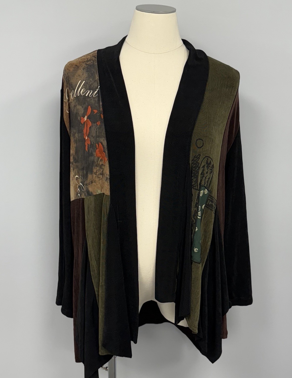 AHNI Waterfall Kimono Topper 3 (Plus Size) Asian Inspired Lagenlook Art To Wear