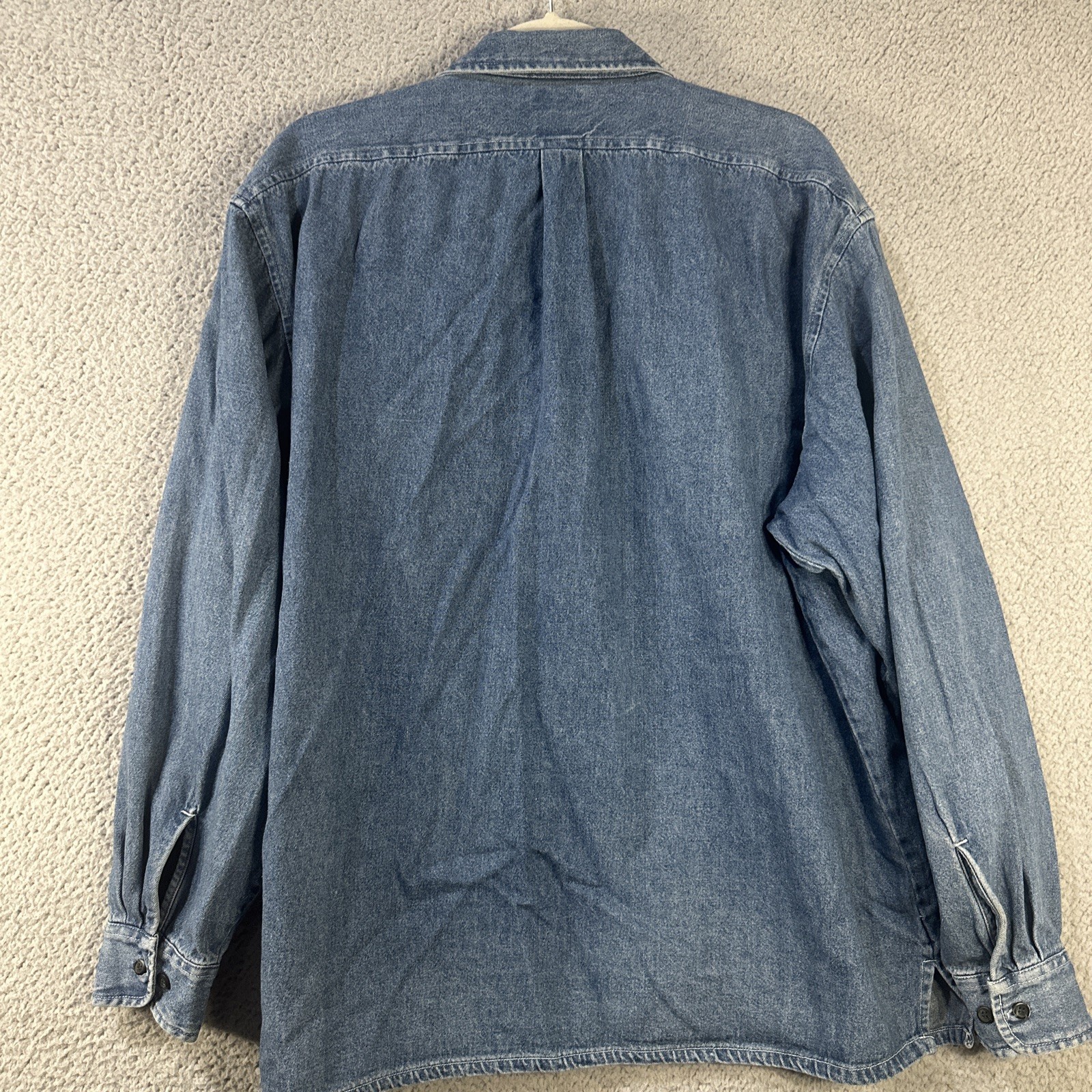 Vintage GAP Denim Half Zip Heavy Pockets Size Large 90s Y2K