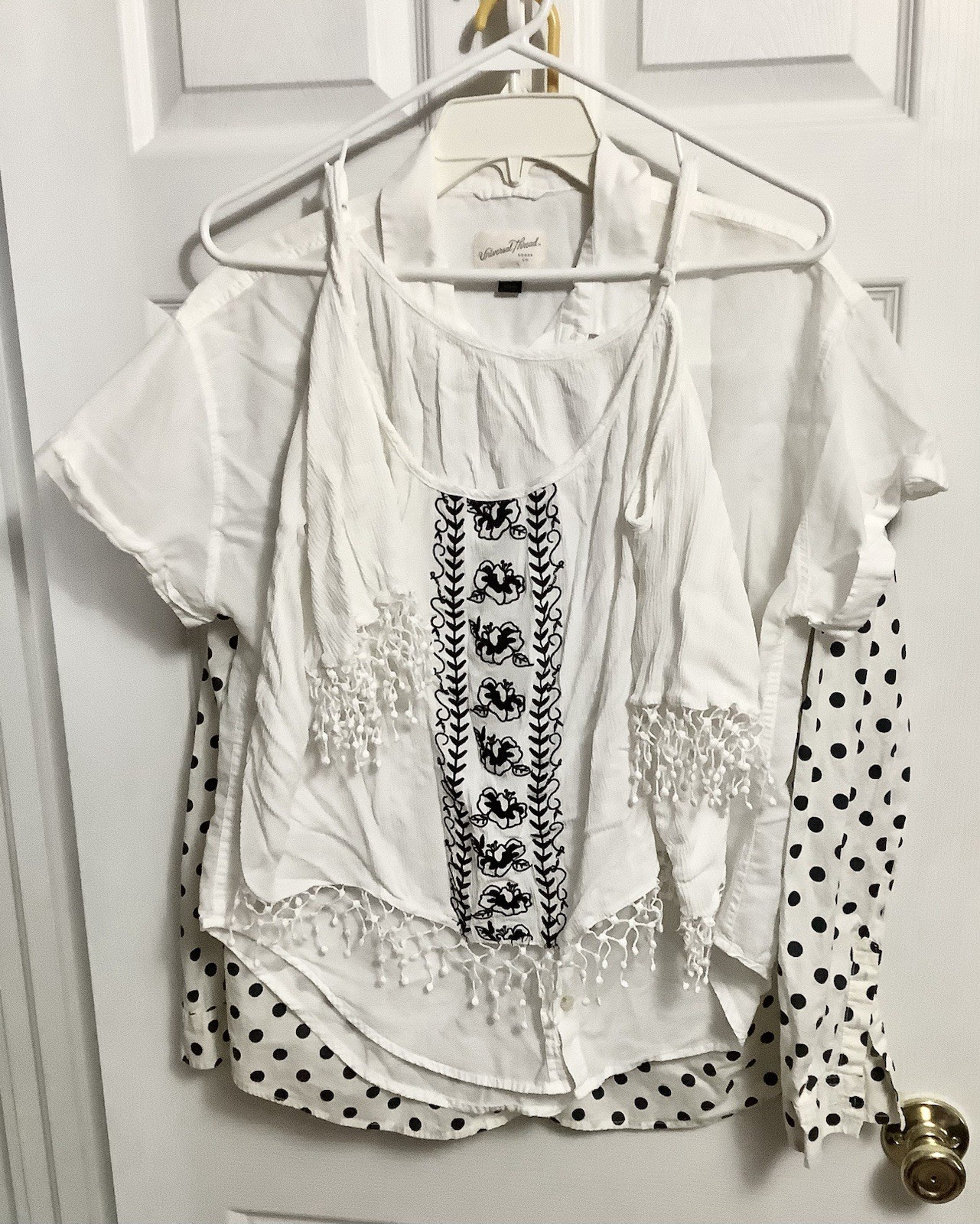 Womens Lot 3 Blouses White, Black Sexy L & S & Off Shoulder Sleeves Lg. A+