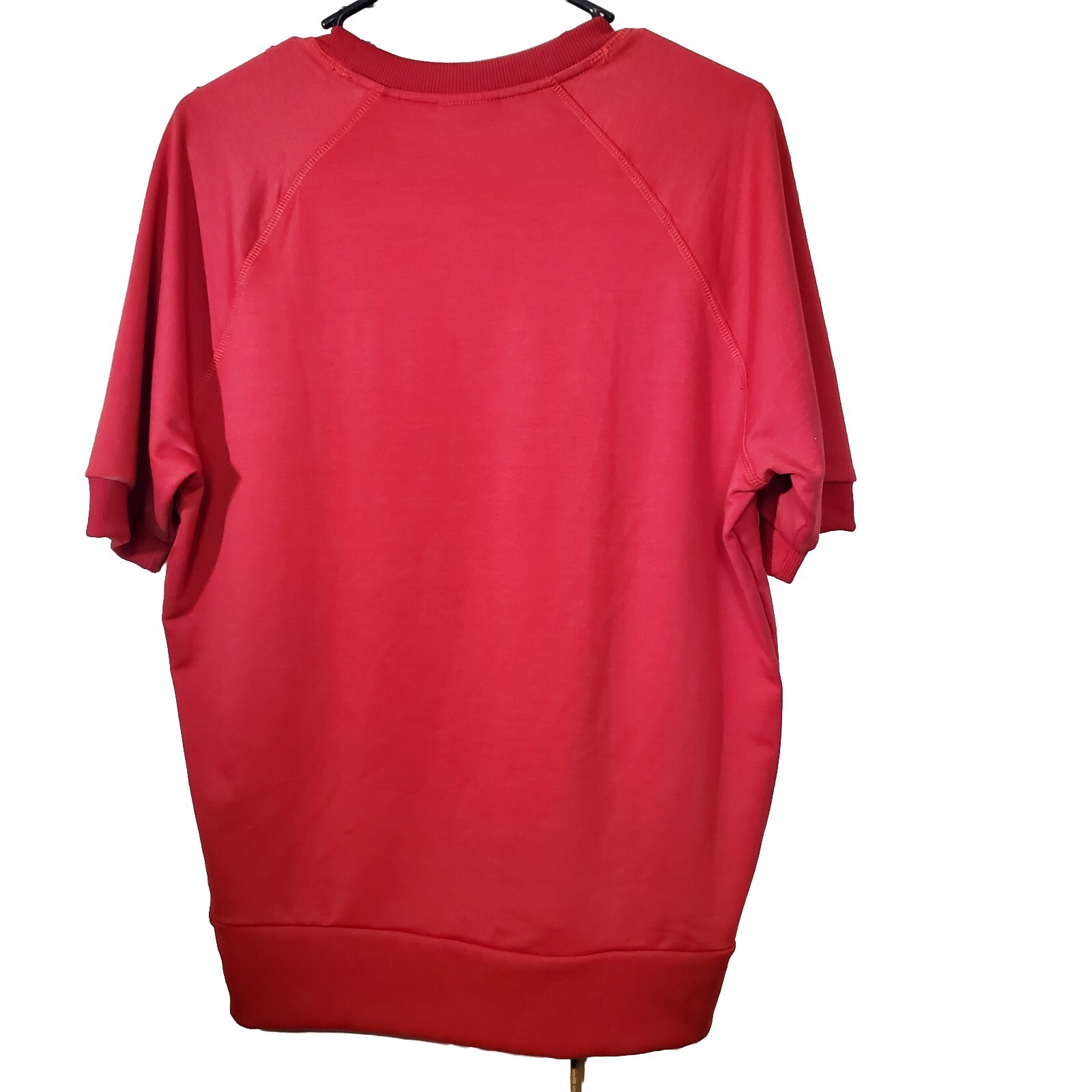 LulaRoe Jane Sweatshirt Womens Small Red Short Sleeve Xmas Merry Christmas Yall