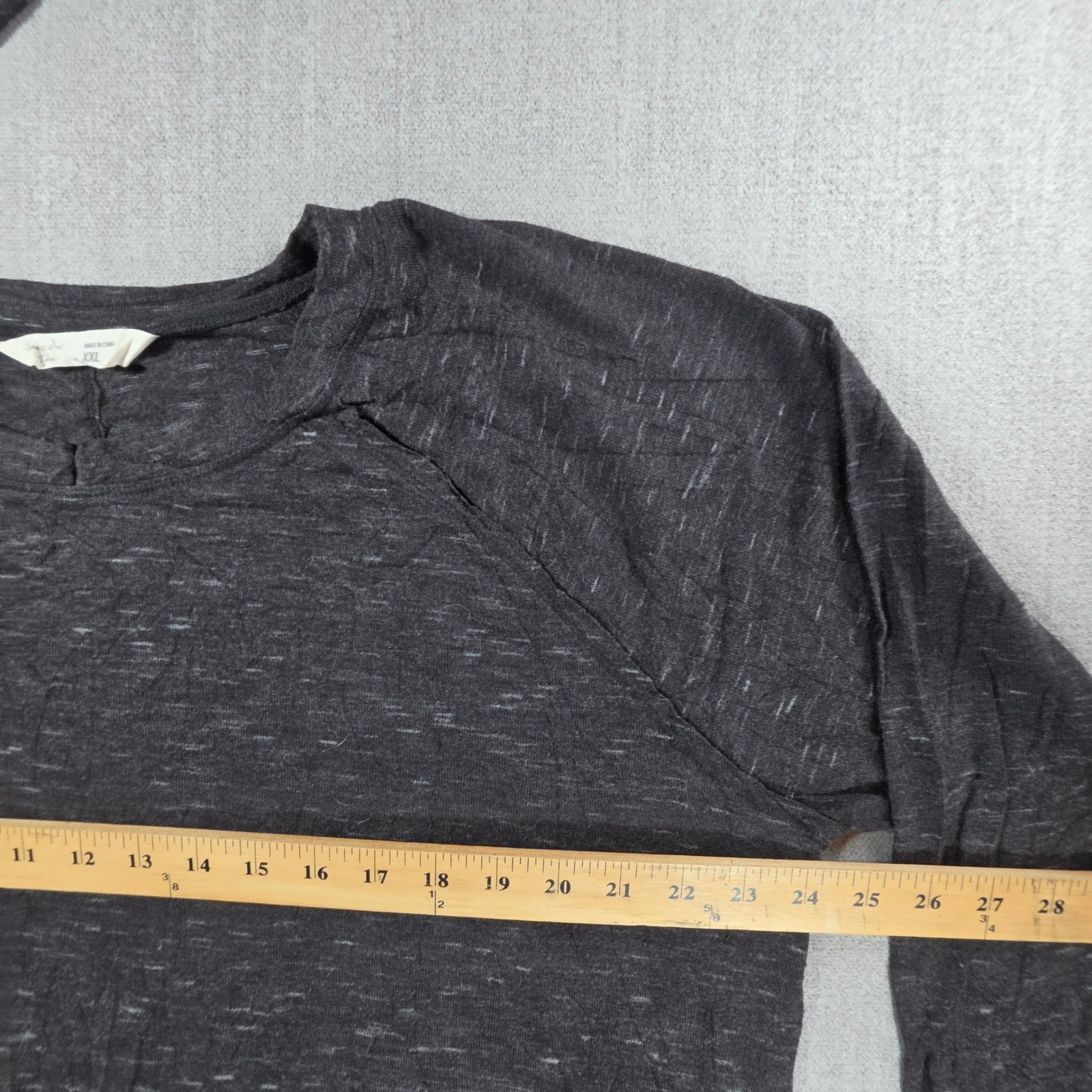 Spring + Mercer Space Dye Tee Womens XXL Charcoal Gray Long Sleeve Super Soft