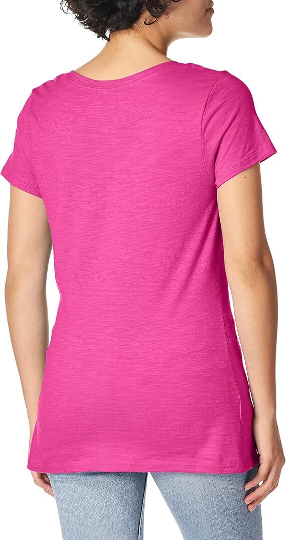 Hanes Shirred V-Neck Shirt Tee Women’s Slub Jersey Light Cotton soft Pre Shrunk