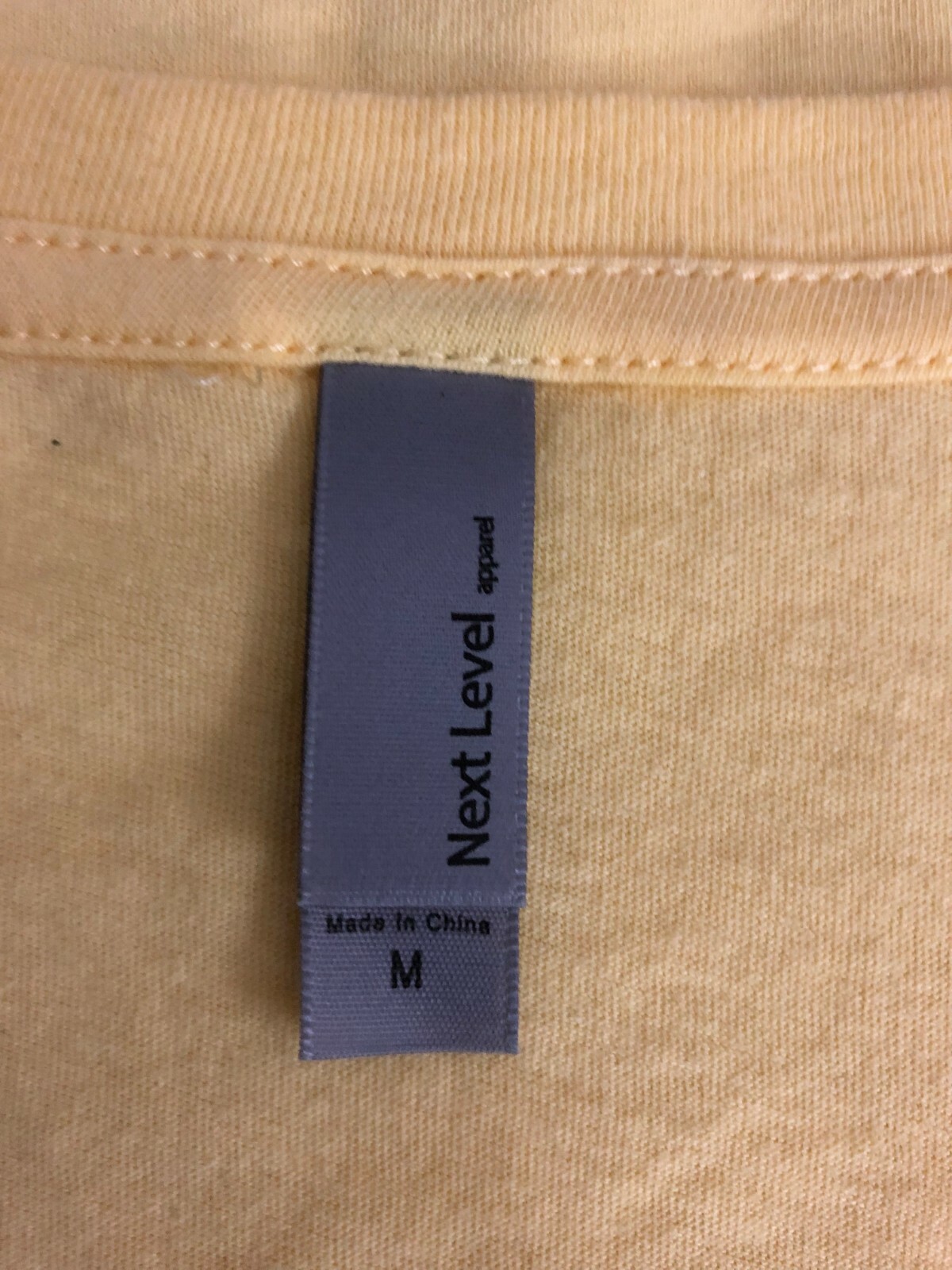Next Level Apparel Cotton Yellow Solid T-shirt Size M