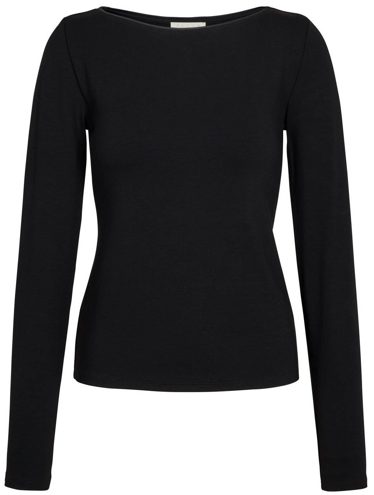 Falke Womens Viscose Boat Neck Long-Sleeve Shirt – Black