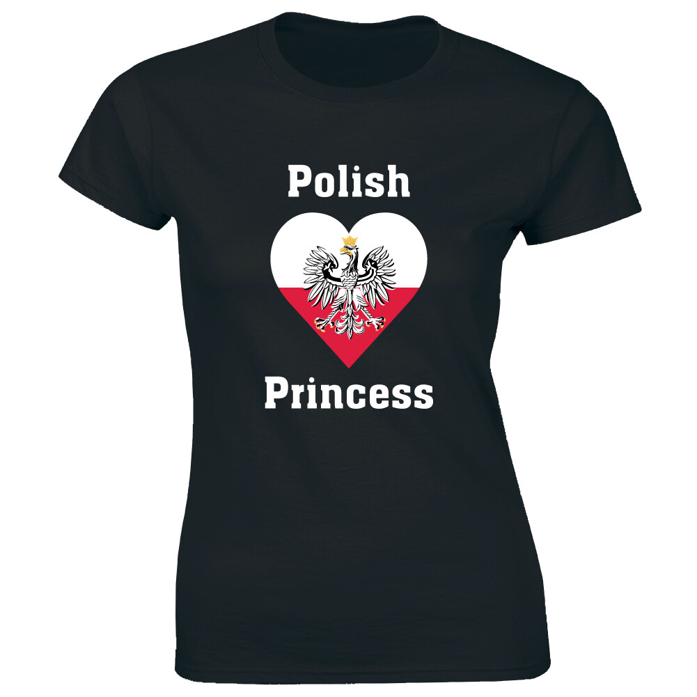 Polish Princess with Heart Flag Women’s T-Shirt Polska Pride Poland Gift for Her