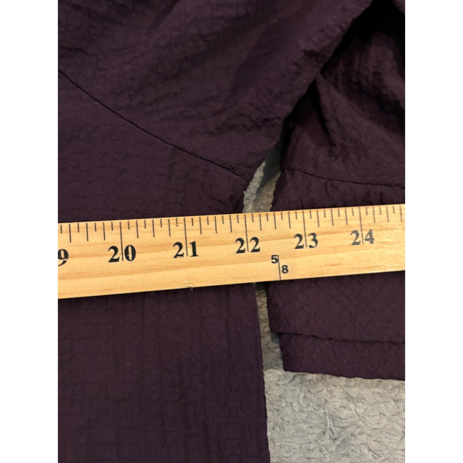 Soft Surroundings Purple Ruffle Tunic Top Wired V-Neck 2BV51 L Large