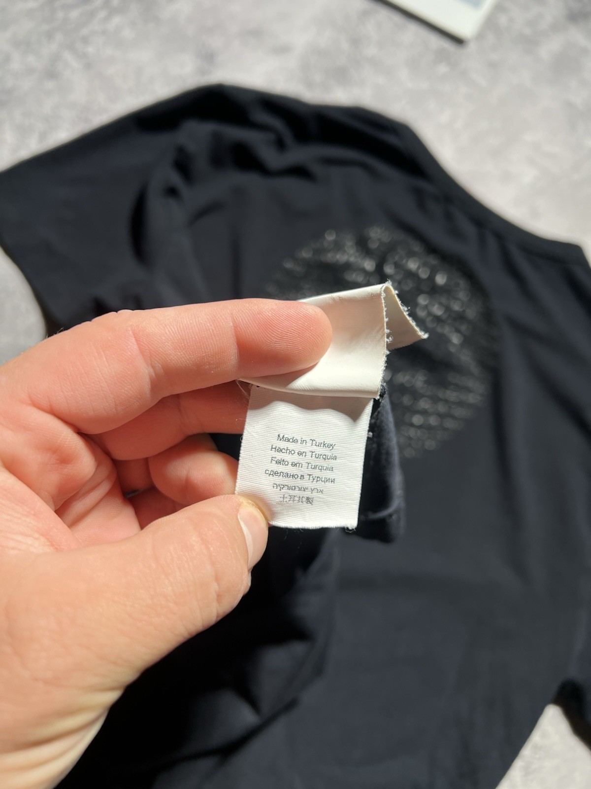 Versace Sport Shirt Womens Medium Black Logo Spell Out Tee Y2K DS