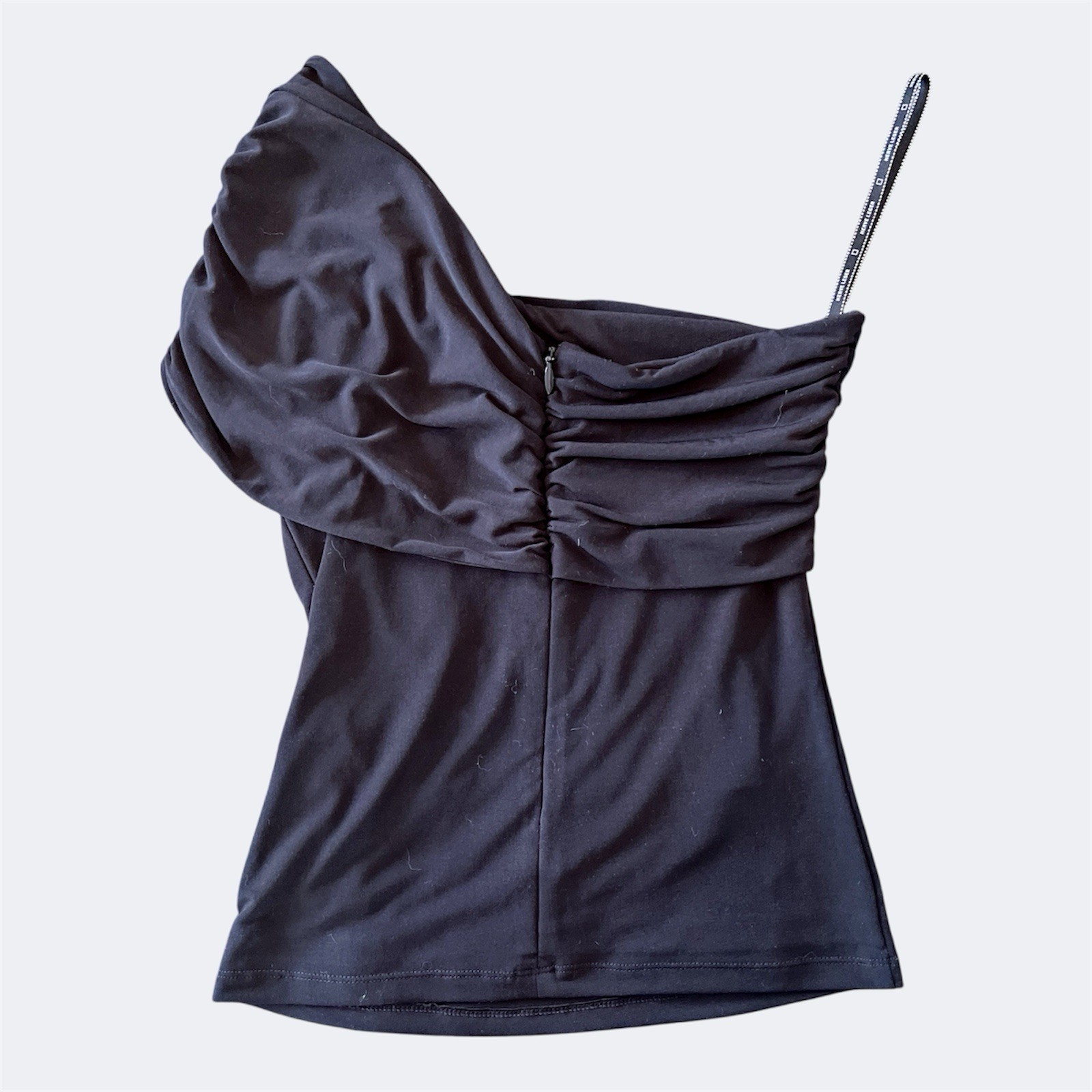 Herve Ledger Sofia One Shoulder Ring Draped Top Black S / US 4 / AU 8 Tank