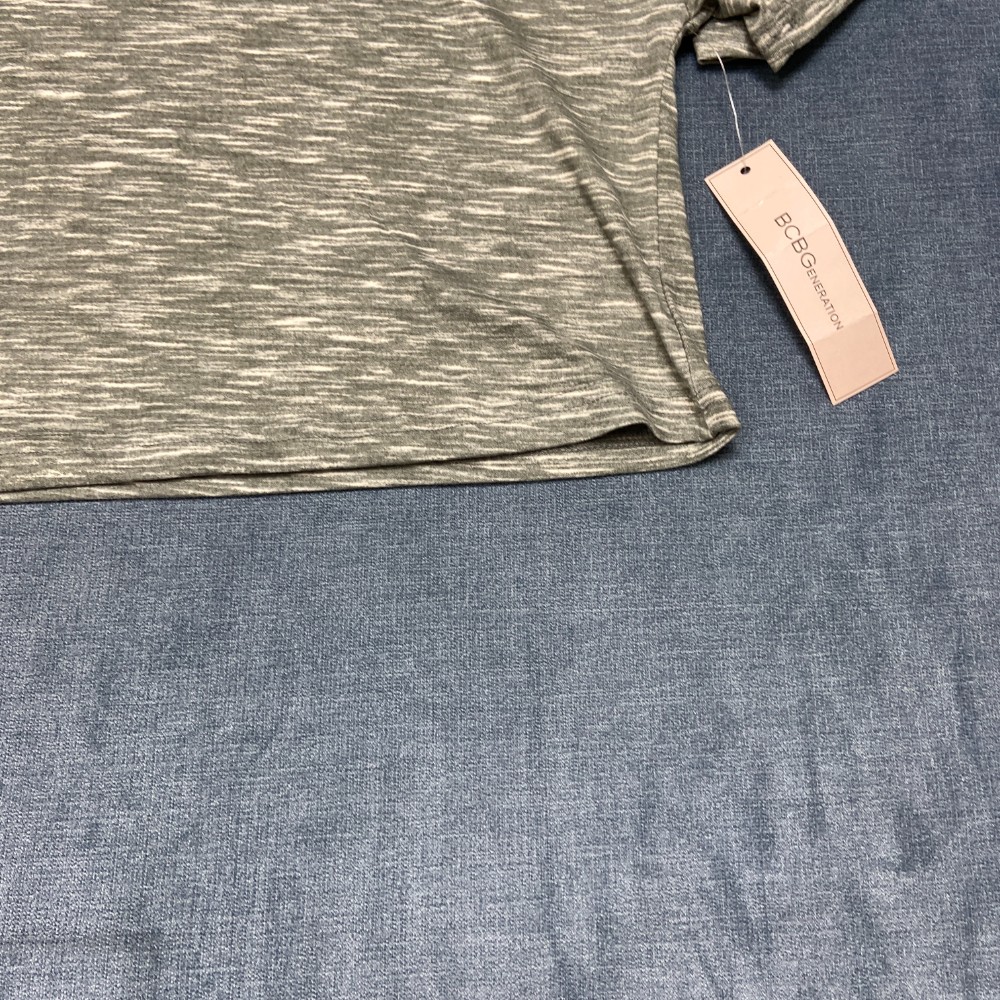 BCBGeneration Cropped Top Womens L Heather Charcoal All Day Comfort Streetwear