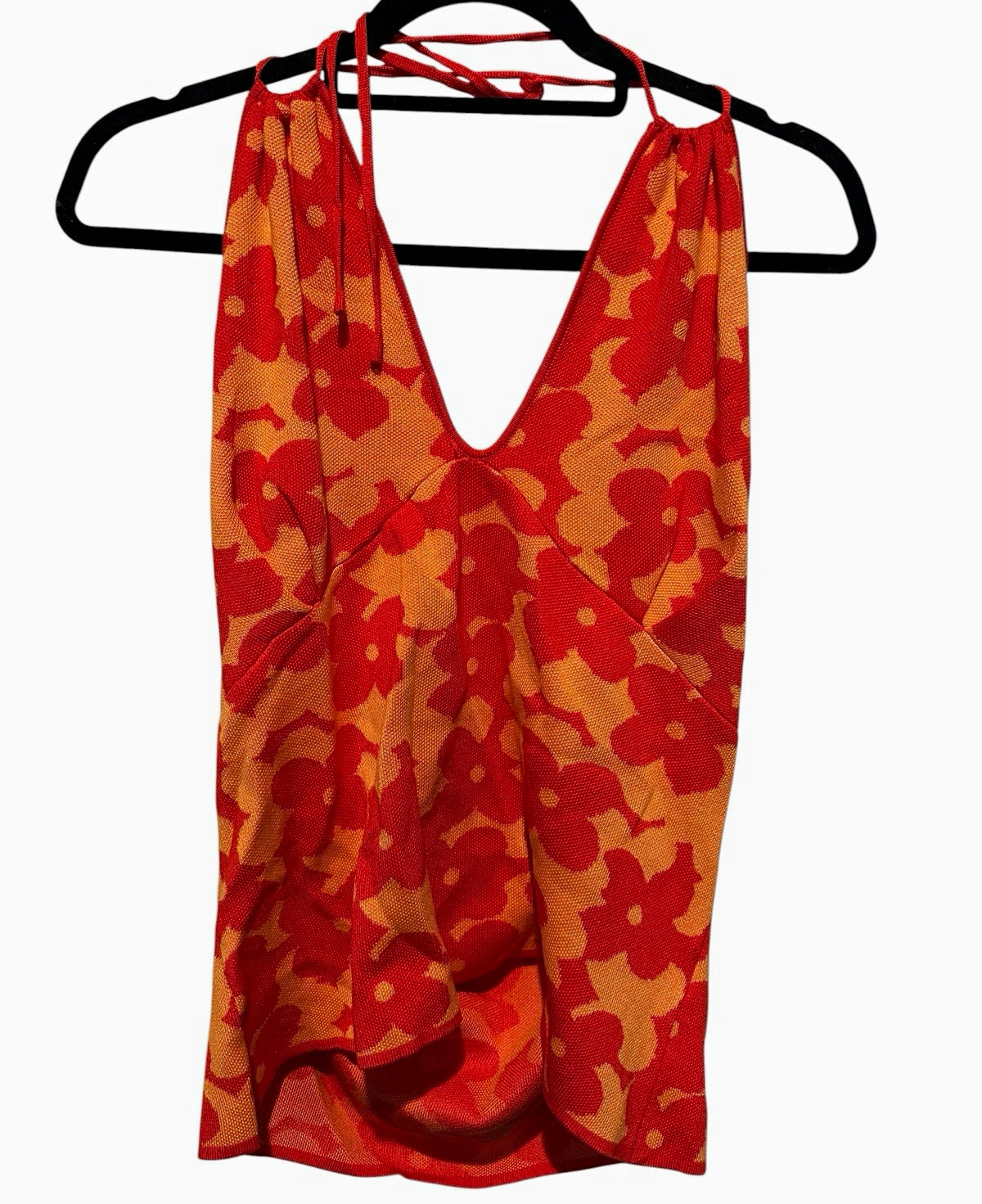 Madden NYC Women’s One-Piece Halter Floral Orange/Red XXXL