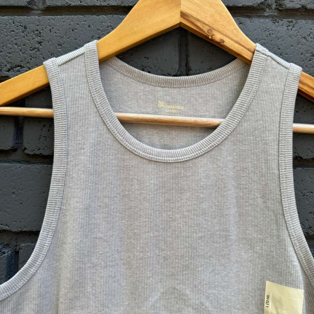 3 PACK No Boundaries Stretch Ribbed Knit High Crew Neck Tank Top, Women’s S-XXL